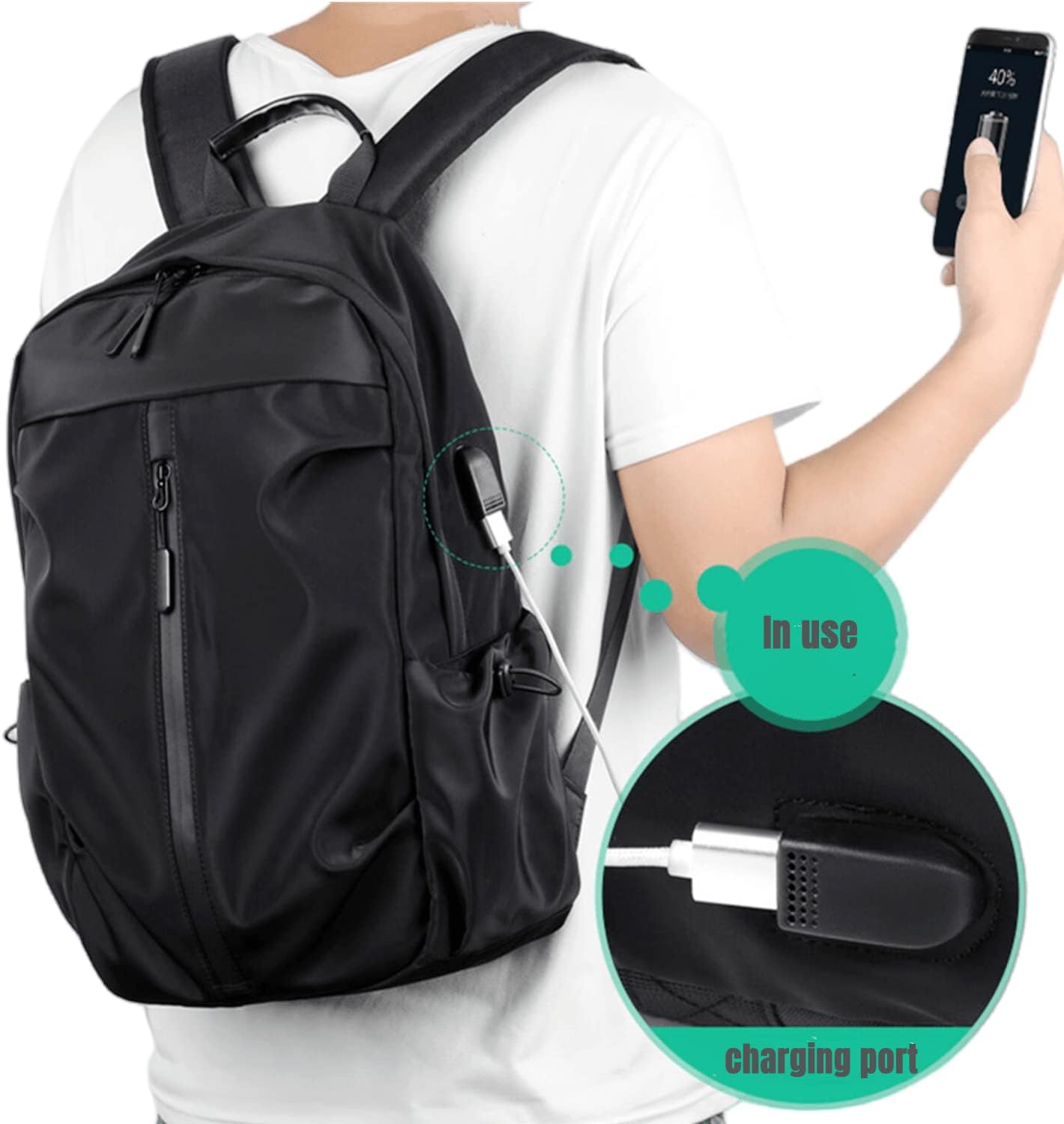 20L Anti-Theft Charging Backpack - Durable Fabric - Secure & Convenient Travel Companion