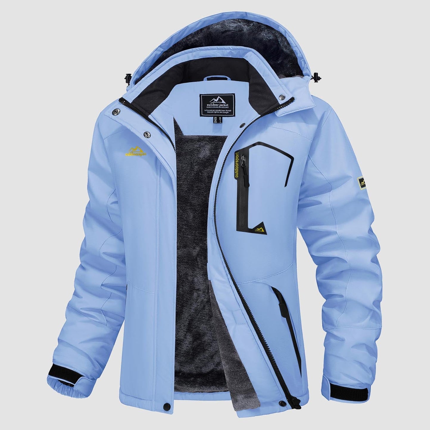 Women's - Fleece Ski Jacket – Water-Resistant, 4 Pockets – Winter Outerwear