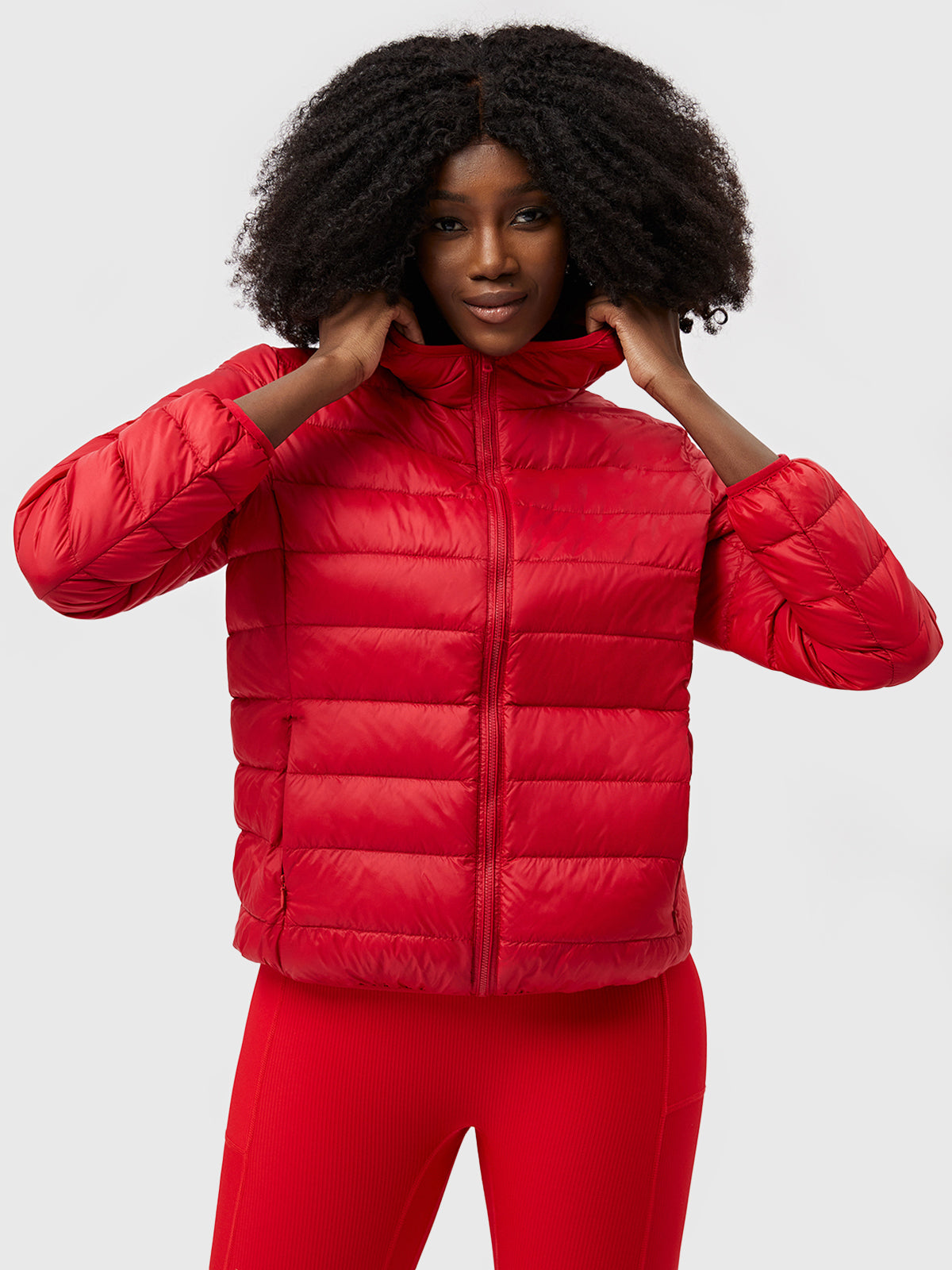 Women's - Featherweight Packable Down Jacket - Hooded Puffer for Cold Weather Travel