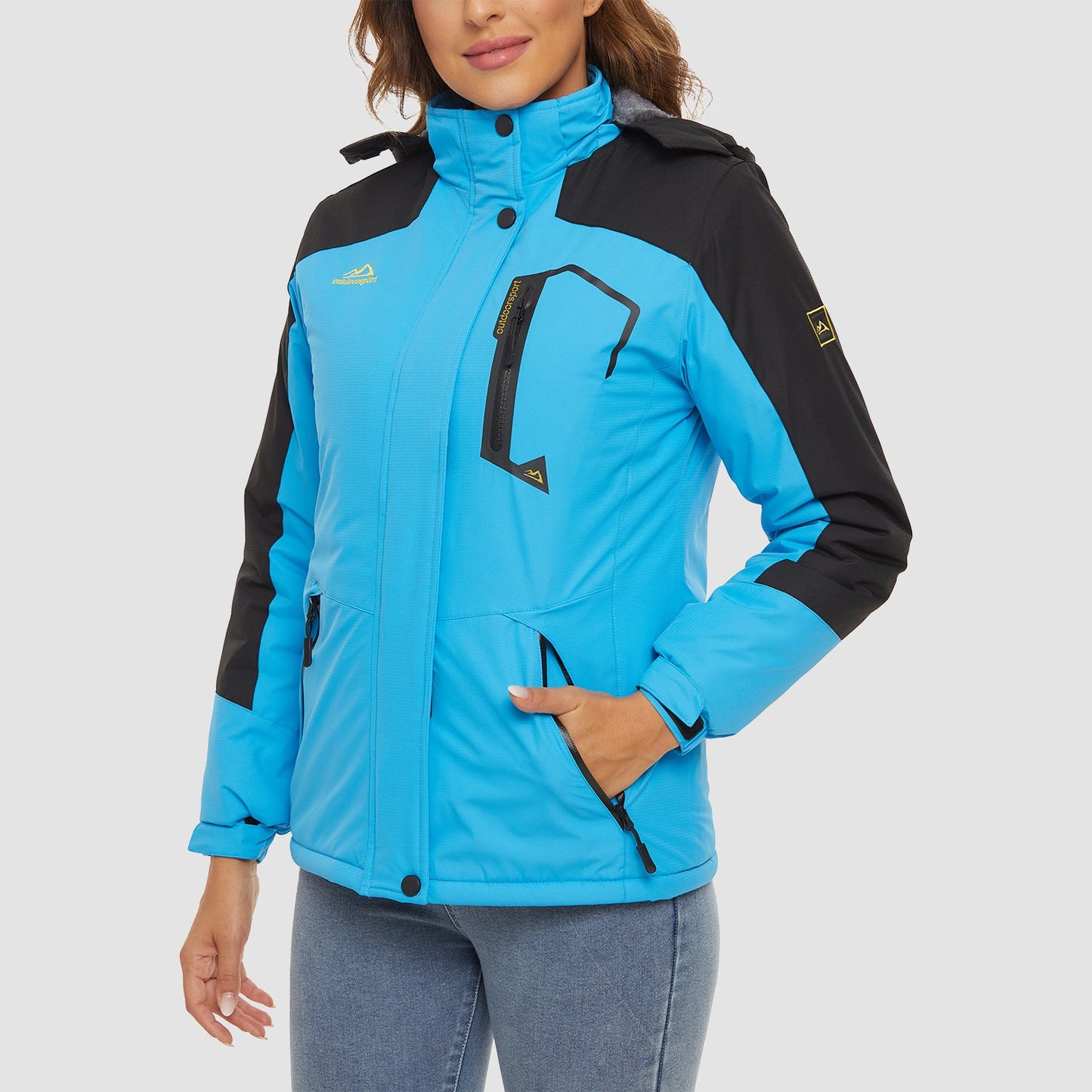Women's - Fleece Ski Jacket – Water-Resistant, 4 Pockets – Winter Outerwear