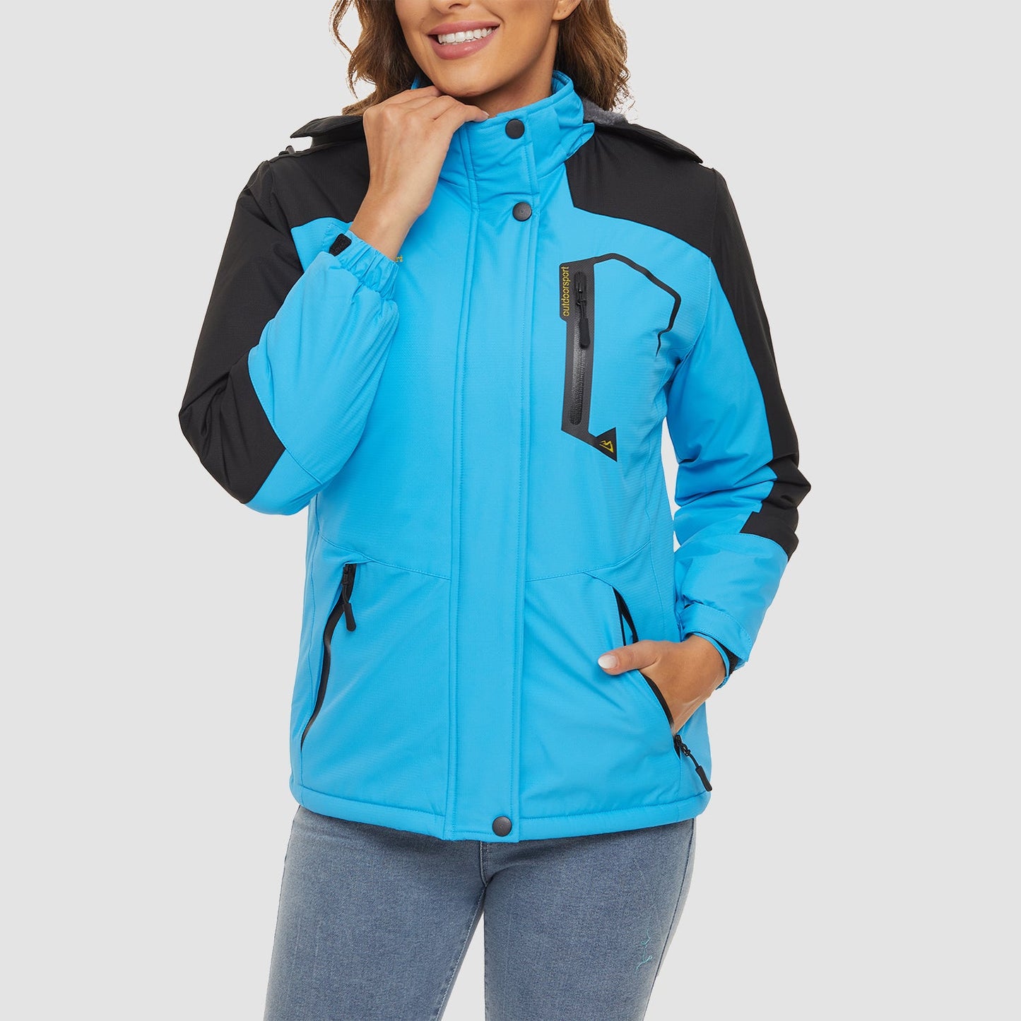 Women's - Fleece Ski Jacket – Water-Resistant, 4 Pockets – Winter Outerwear