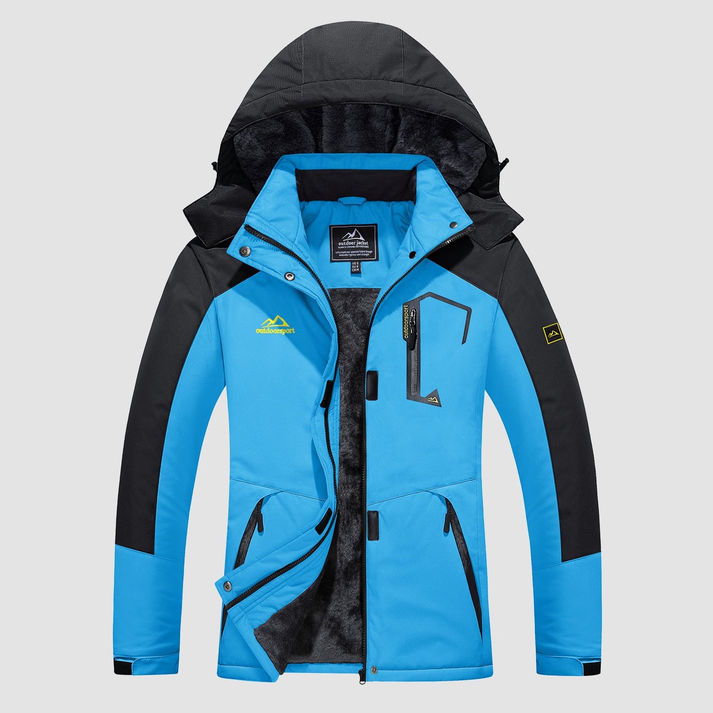 Women's - Fleece Ski Jacket – Water-Resistant, 4 Pockets – Winter Outerwear