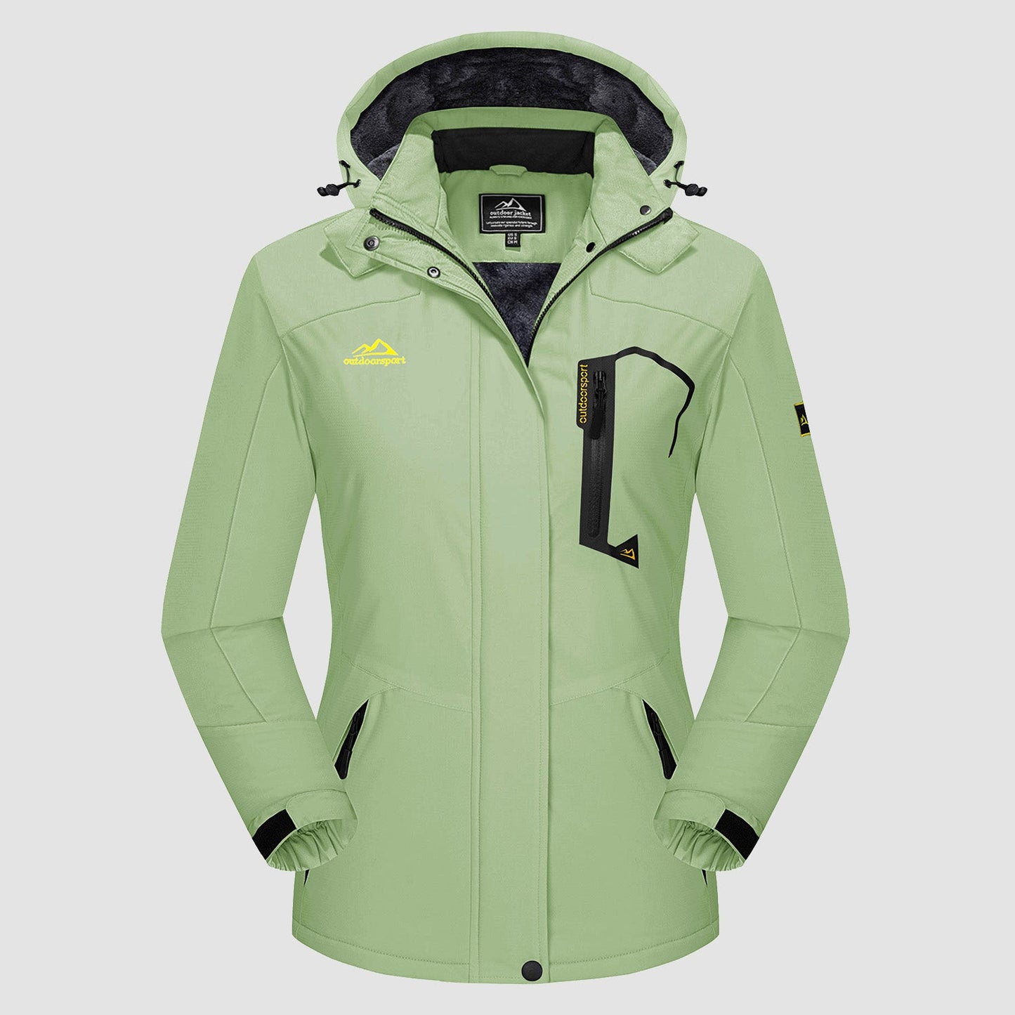 Women's - Fleece Ski Jacket – Water-Resistant, 4 Pockets – Winter Outerwear
