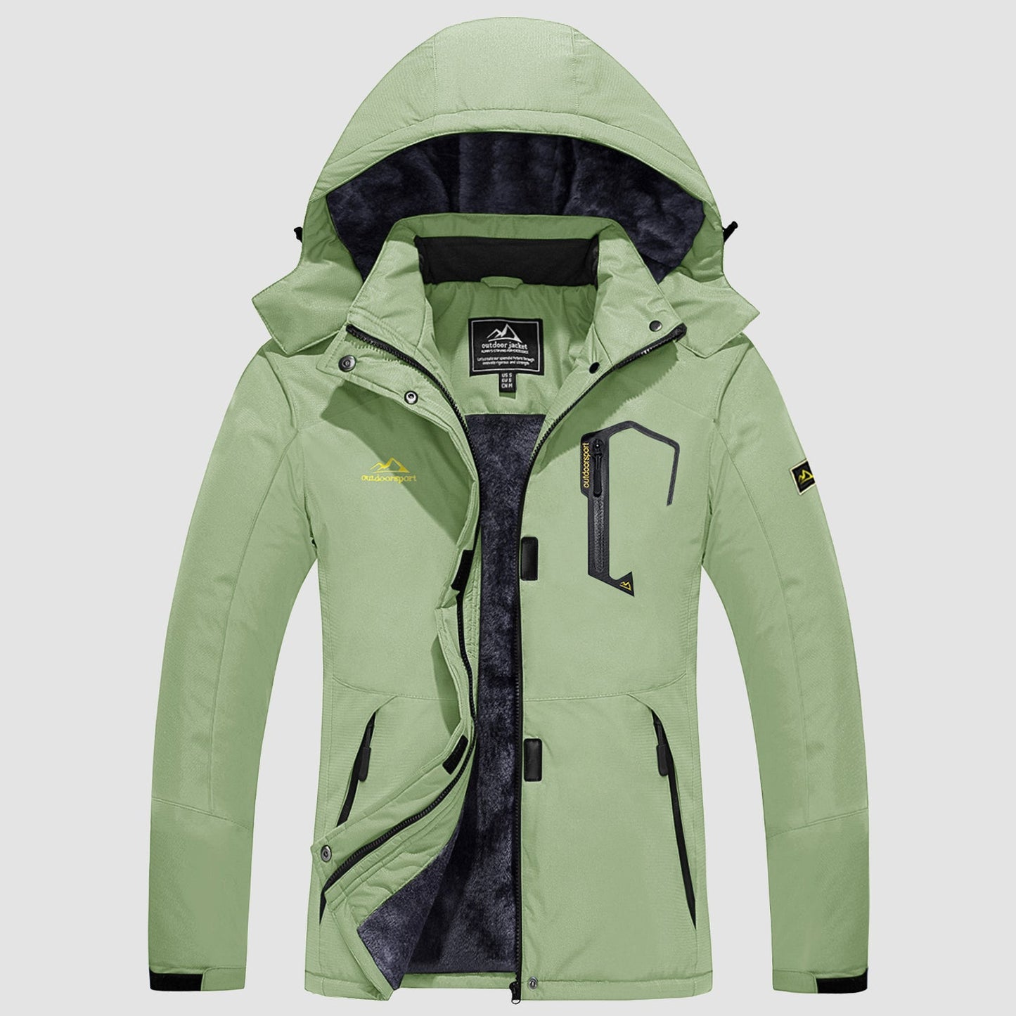 Women's - Fleece Ski Jacket – Water-Resistant, 4 Pockets – Winter Outerwear