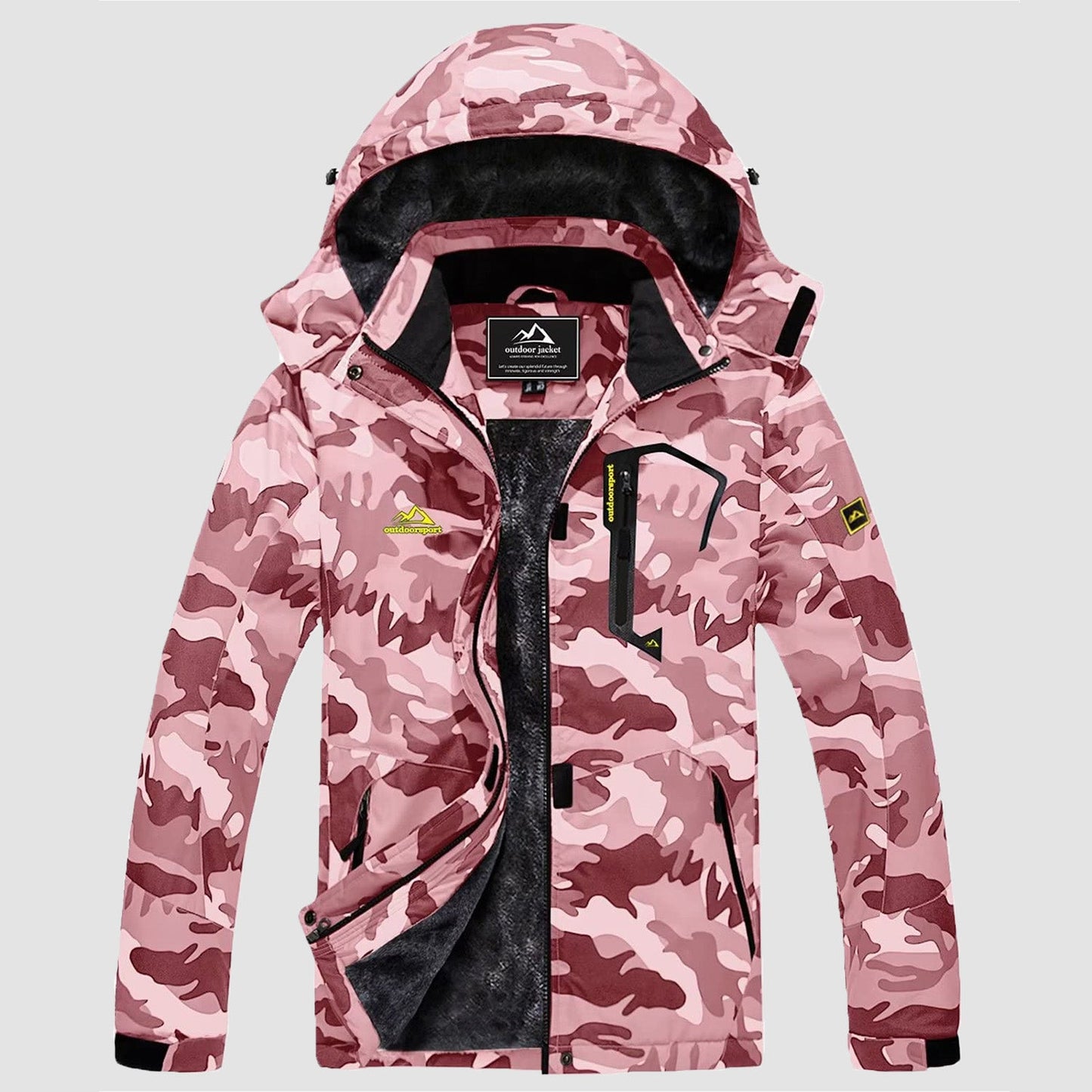 Women's - Fleece Ski Jacket – Water-Resistant, 4 Pockets – Winter Outerwear