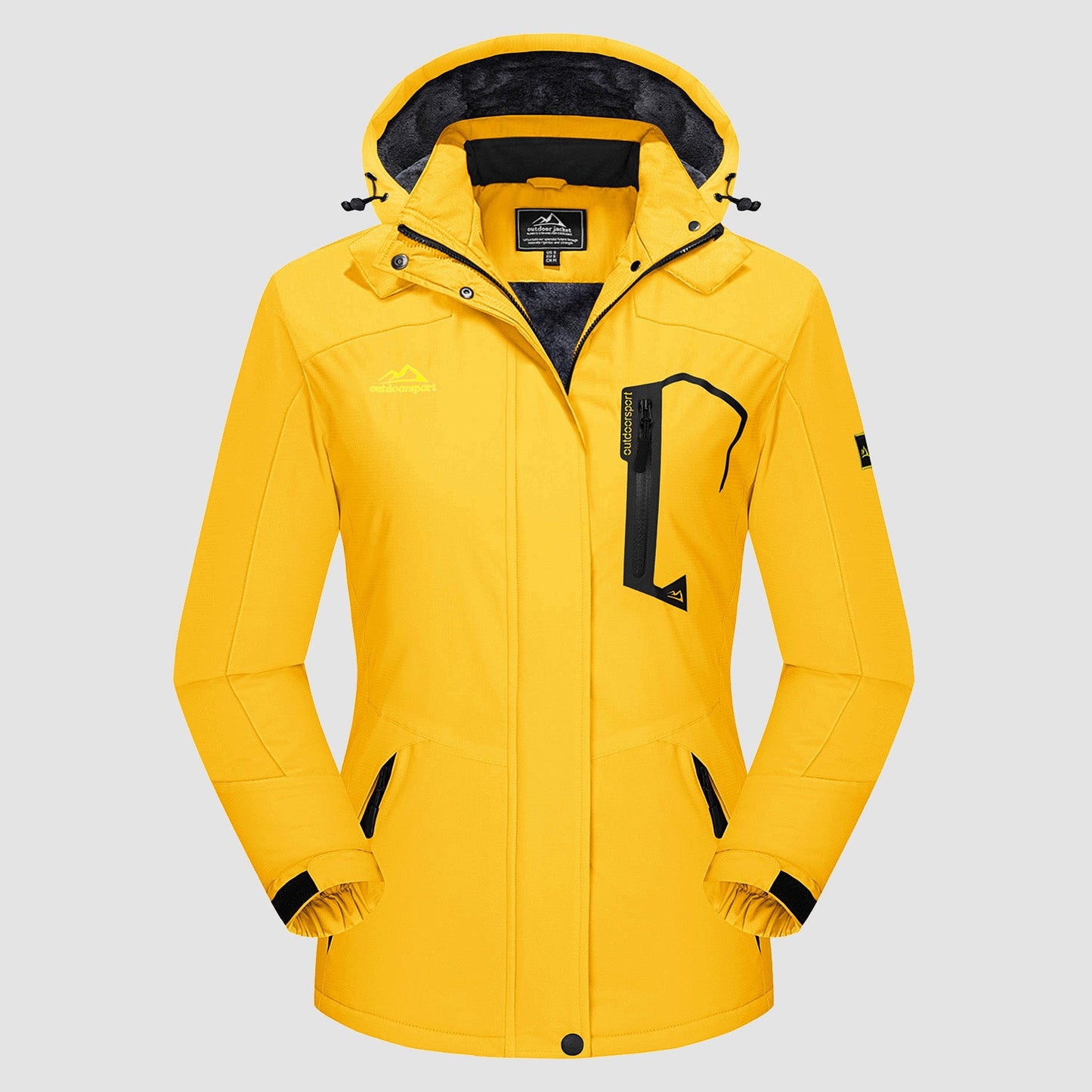 Women's - Fleece Ski Jacket – Water-Resistant, 4 Pockets – Winter Outerwear