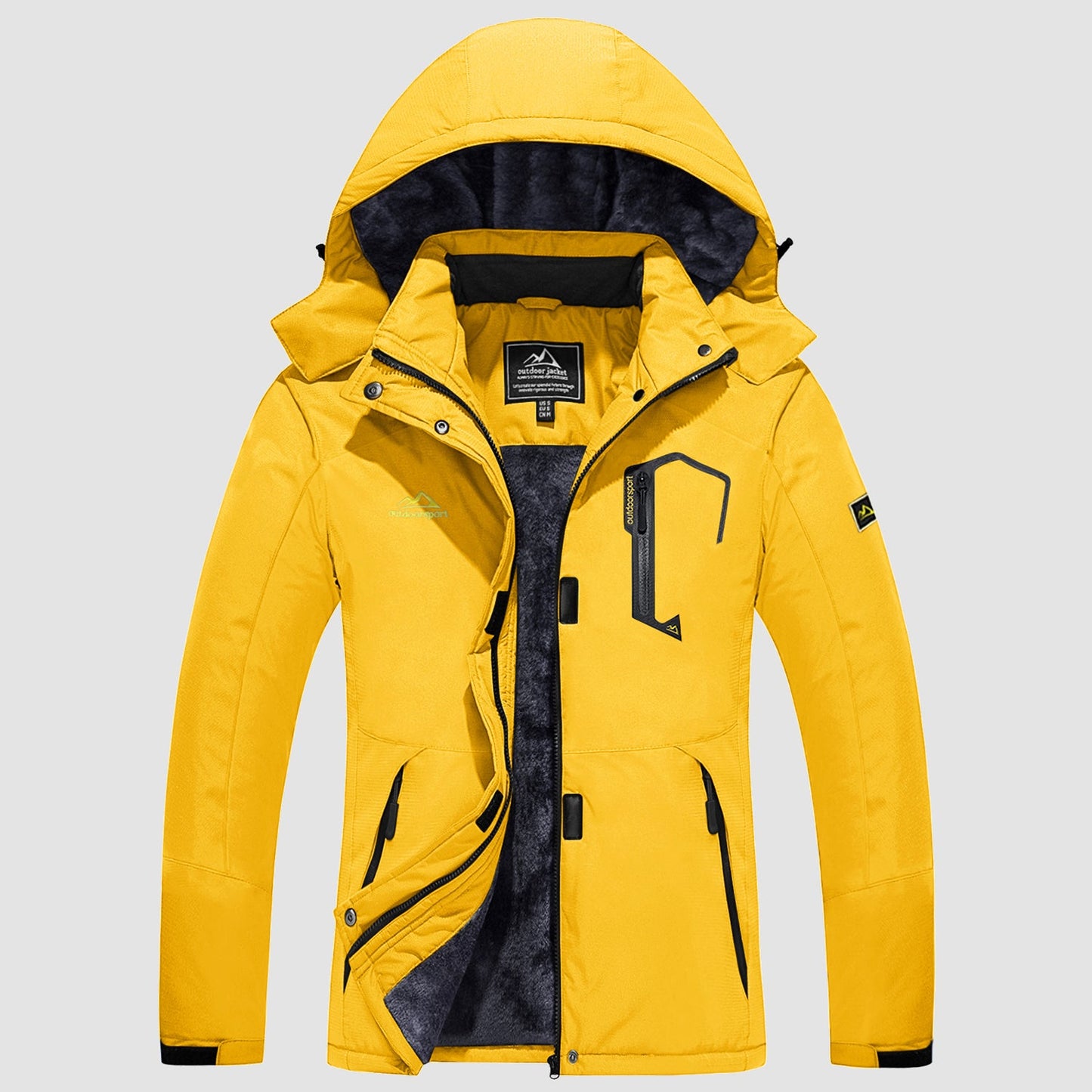 Women's - Fleece Ski Jacket – Water-Resistant, 4 Pockets – Winter Outerwear