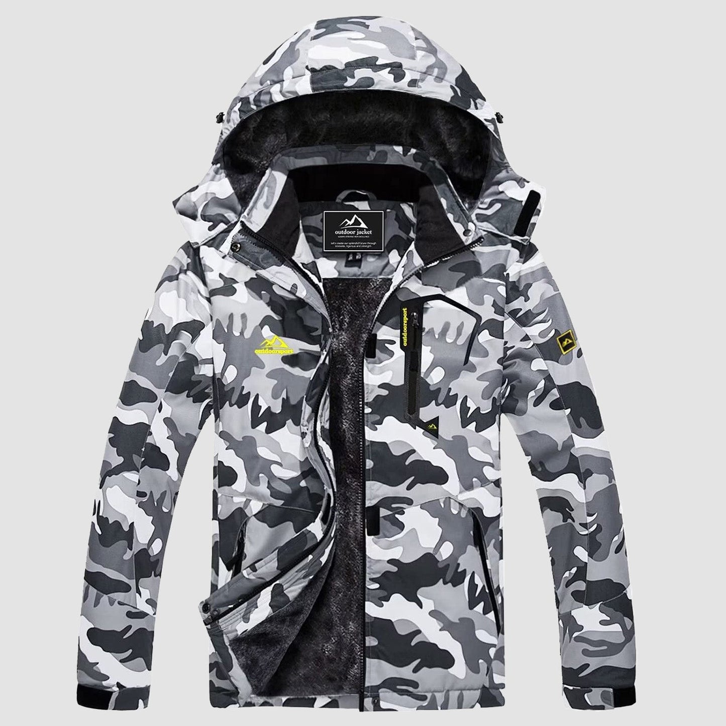Women's - Fleece Ski Jacket – Water-Resistant, 4 Pockets – Winter Outerwear
