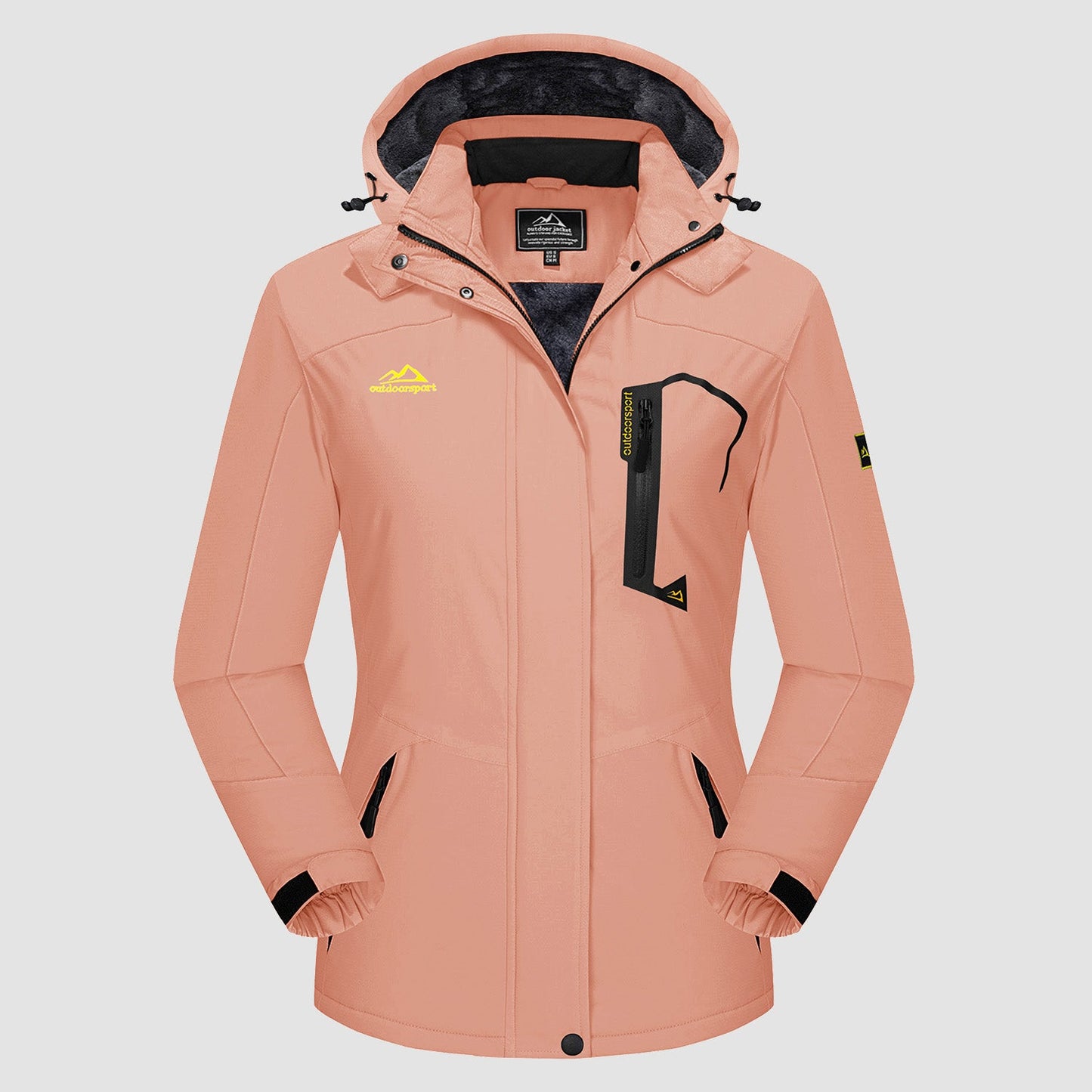 Women's - Fleece Ski Jacket – Water-Resistant, 4 Pockets – Winter Outerwear