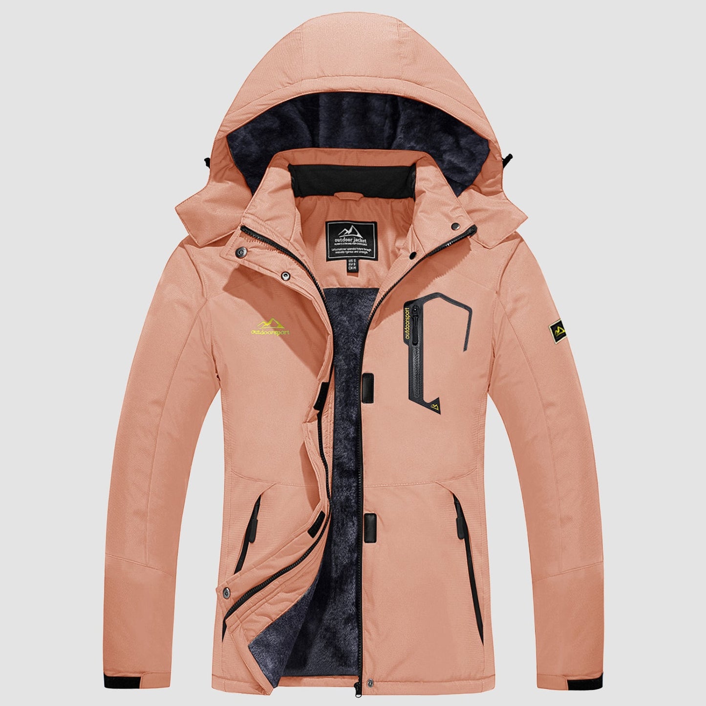 Women's - Fleece Ski Jacket – Water-Resistant, 4 Pockets – Winter Outerwear