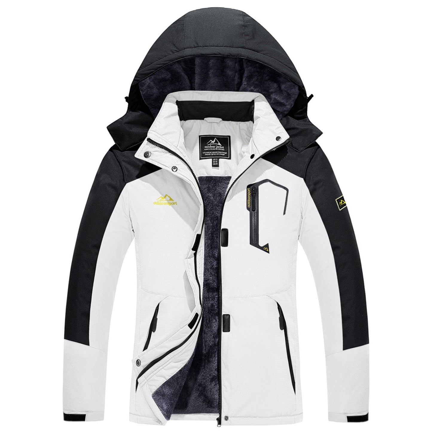 Women's - Fleece Ski Jacket – Water-Resistant, 4 Pockets – Winter Outerwear