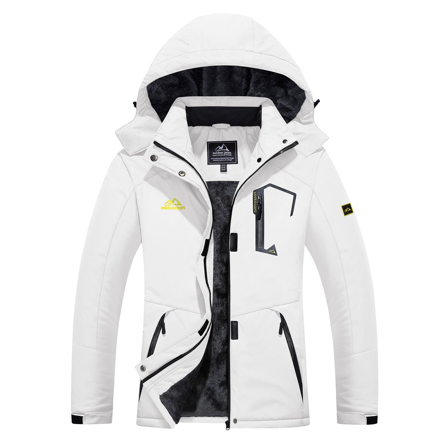 Women's - Fleece Ski Jacket – Water-Resistant, 4 Pockets – Winter Outerwear