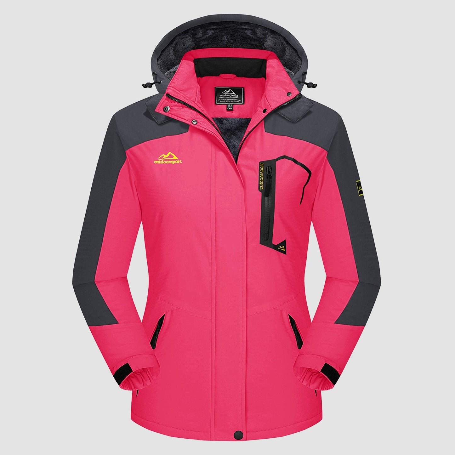 Women's - Fleece Ski Jacket – Water-Resistant, 4 Pockets – Winter Outerwear