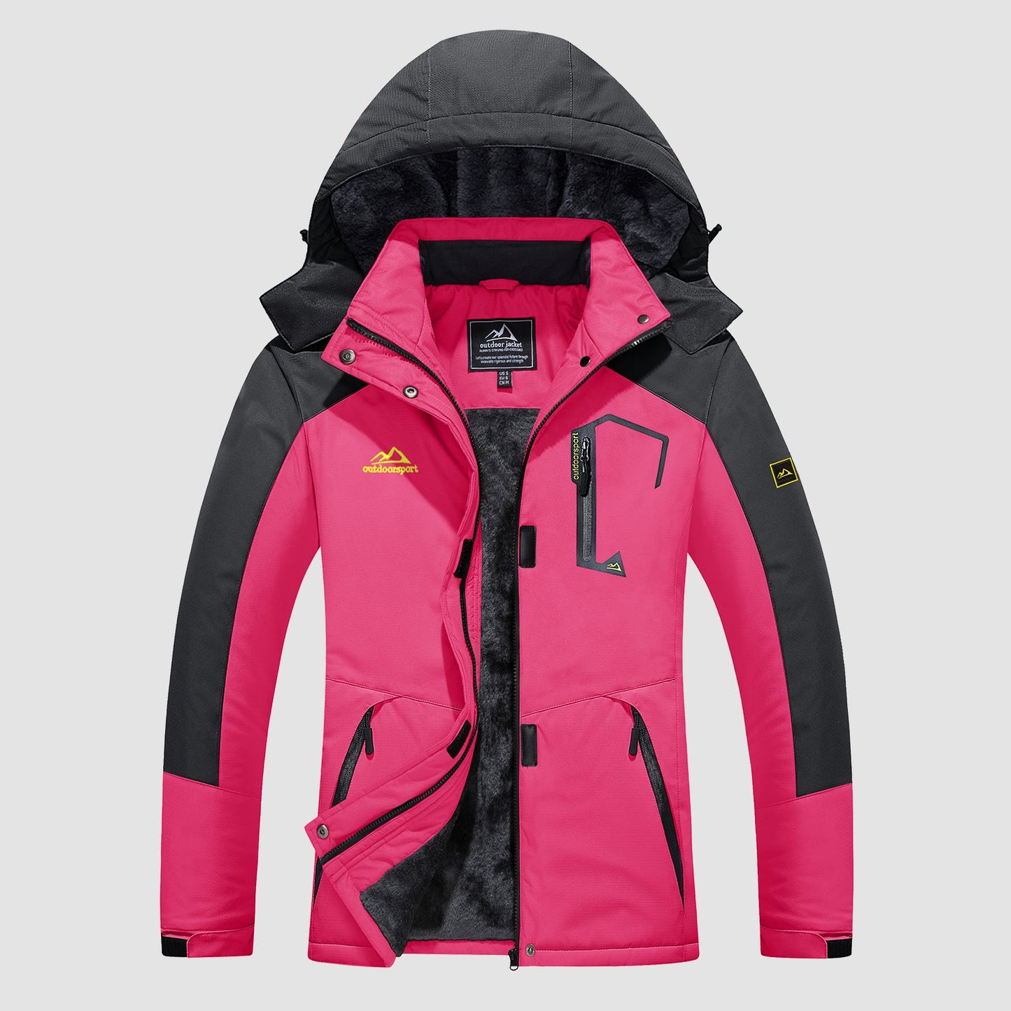 Women's - Fleece Ski Jacket – Water-Resistant, 4 Pockets – Winter Outerwear