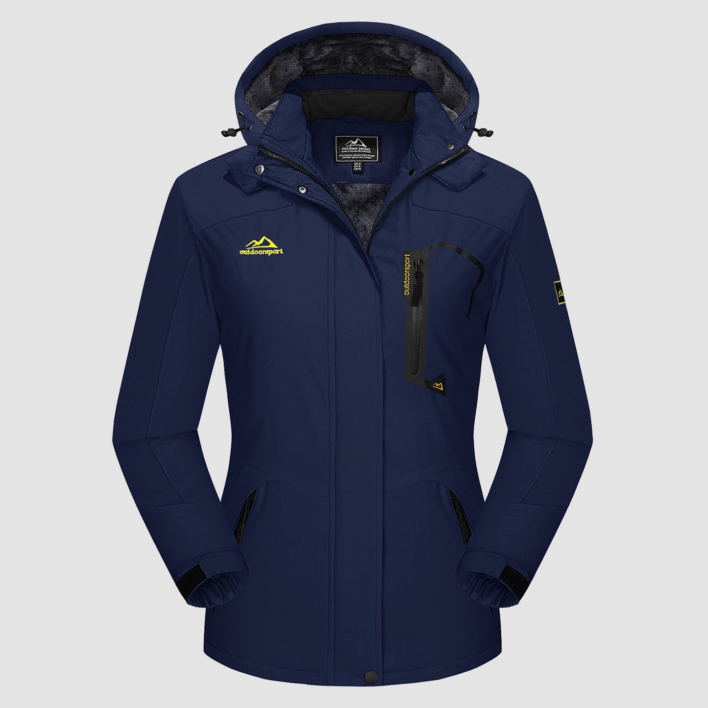 Women's - Fleece Ski Jacket – Water-Resistant, 4 Pockets – Winter Outerwear