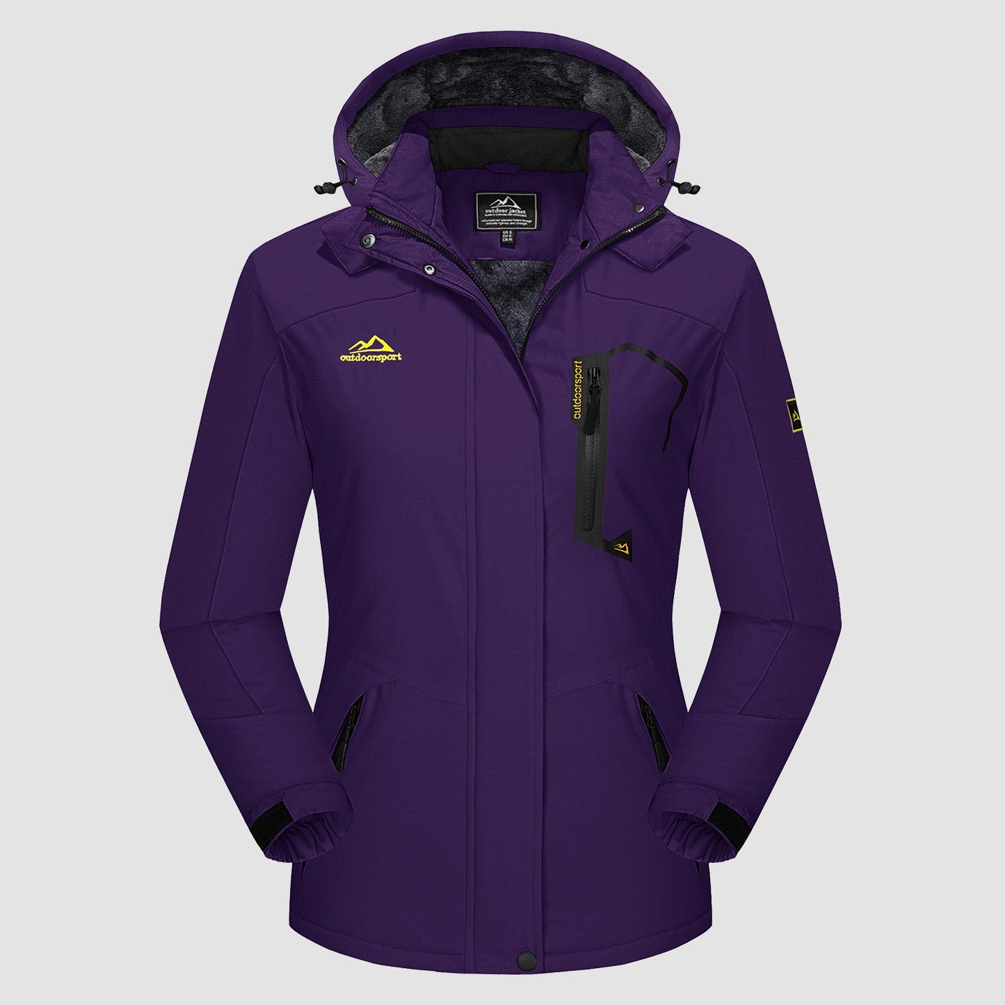 Women's - Fleece Ski Jacket – Water-Resistant, 4 Pockets – Winter Outerwear