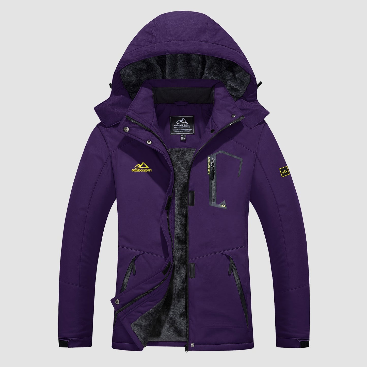 Women's - Fleece Ski Jacket – Water-Resistant, 4 Pockets – Winter Outerwear