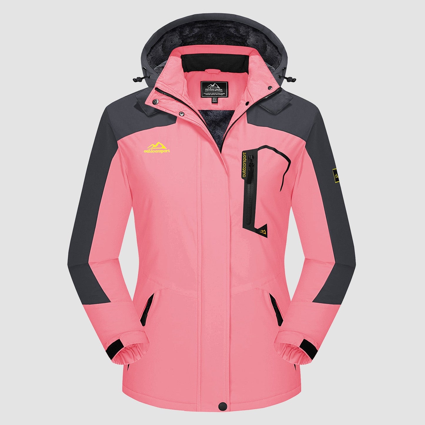 Women's - Fleece Ski Jacket – Water-Resistant, 4 Pockets – Winter Outerwear