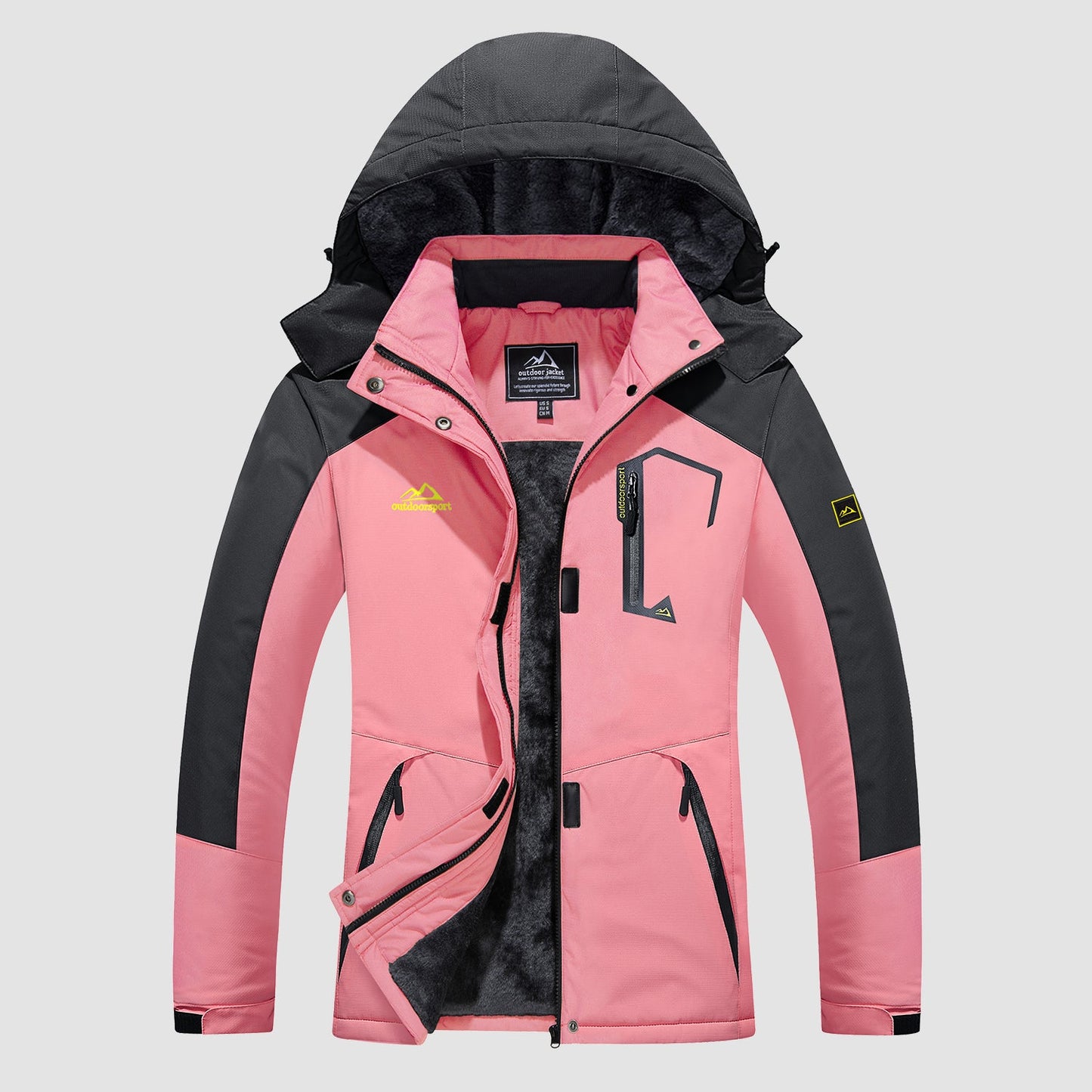 Women's - Fleece Ski Jacket – Water-Resistant, 4 Pockets – Winter Outerwear