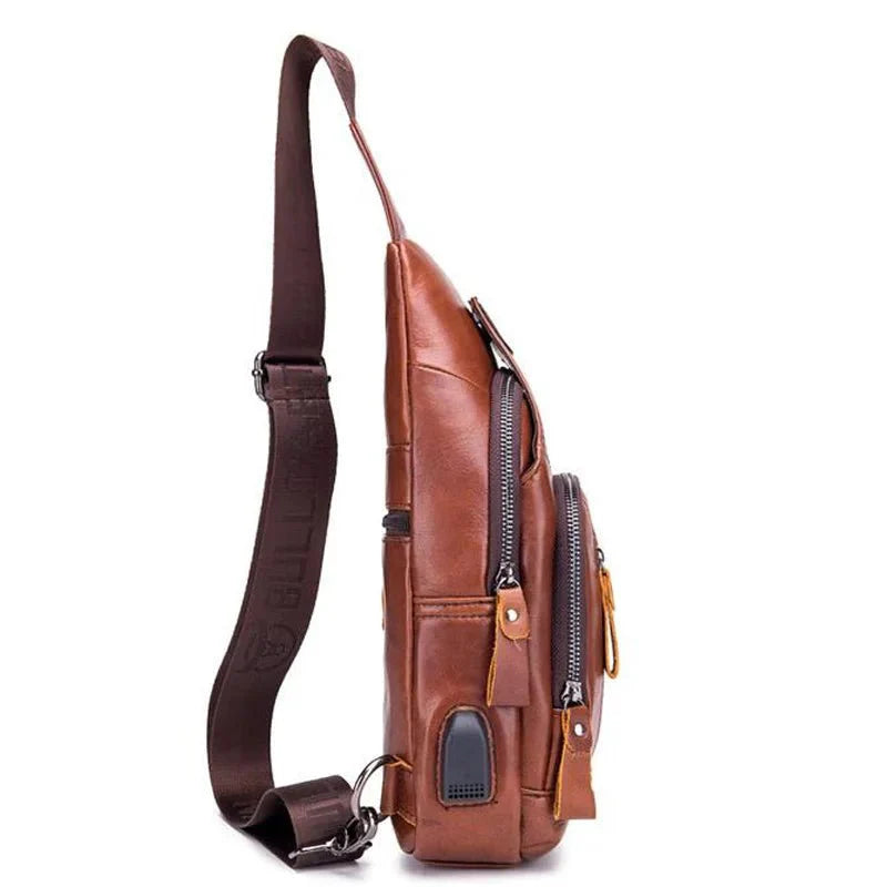 20L - Crossbody Bag - Genuine Leather with USB Port - Stylish & Functional Travel Companion