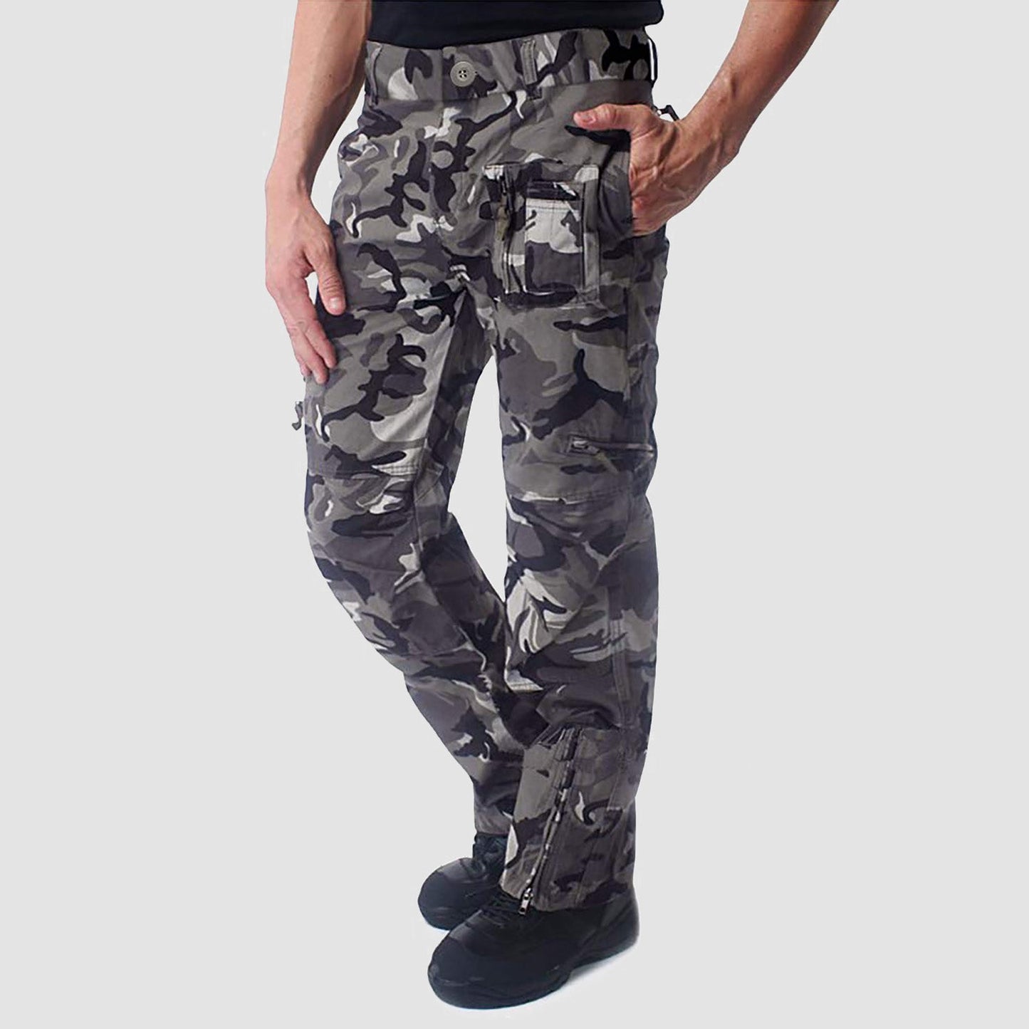 Men's - Tactical Cargo Pants – 9 Pockets, Durable Design – Hiking & Outdoor Wear