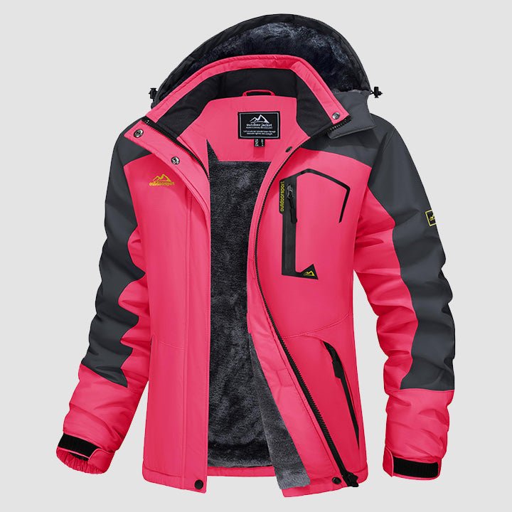 Women's - Fleece Ski Jacket – Water-Resistant, 4 Pockets – Winter Outerwear