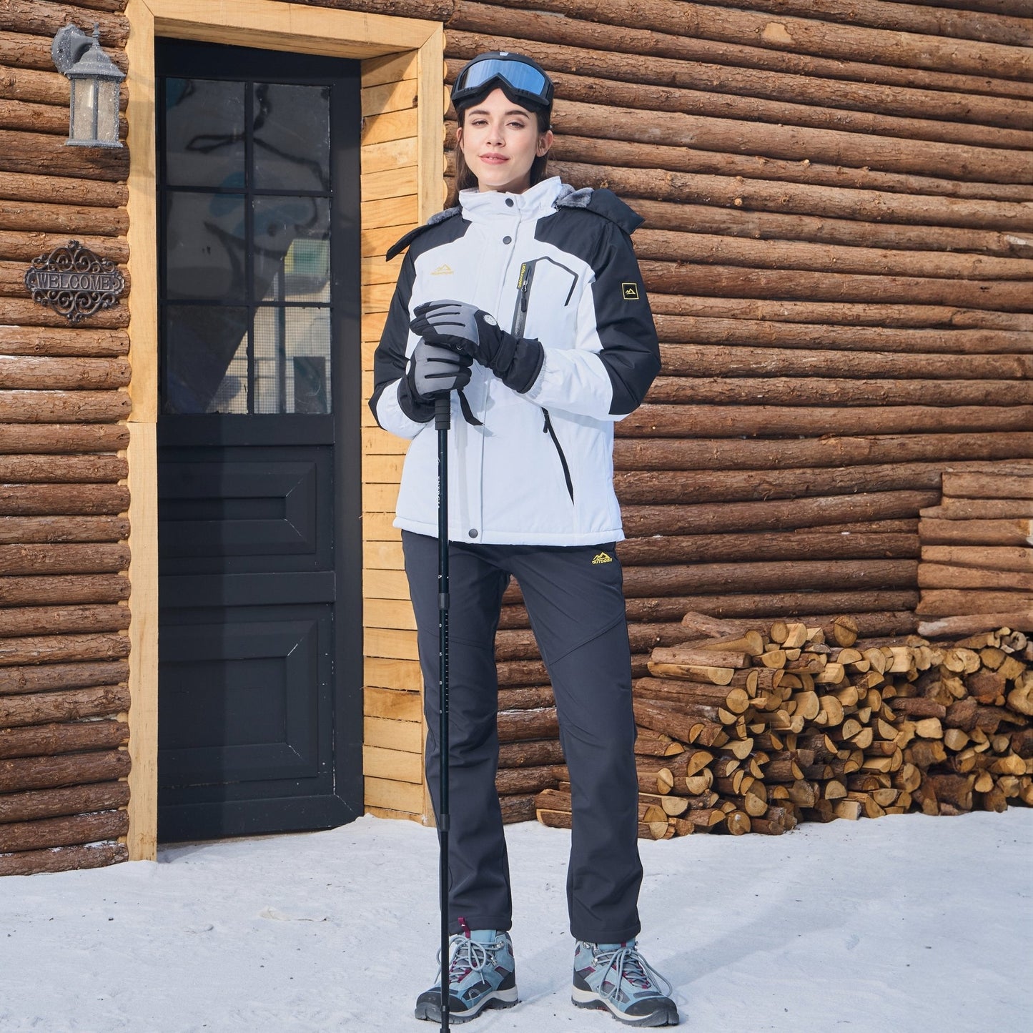 Women's - Fleece Ski Jacket – Water-Resistant, 4 Pockets – Winter Outerwear