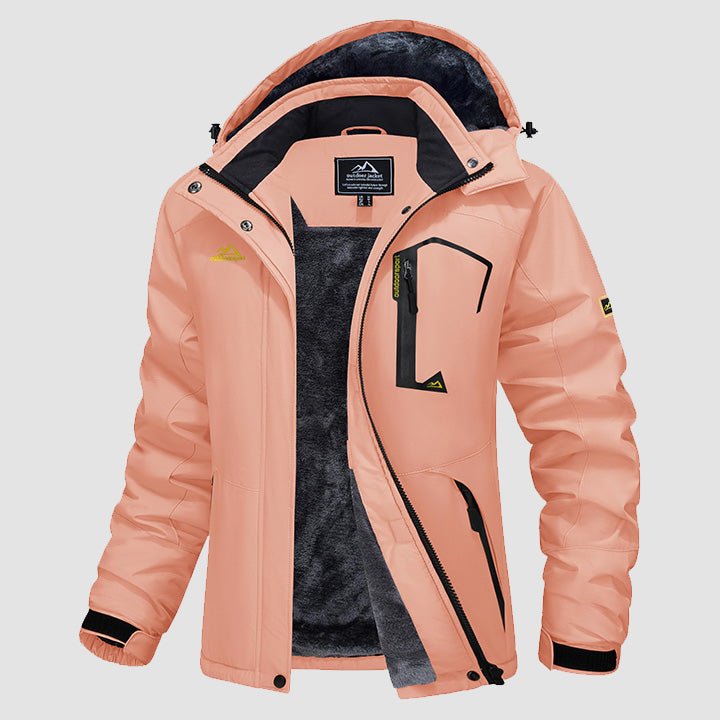 Women's - Fleece Ski Jacket – Water-Resistant, 4 Pockets – Winter Outerwear