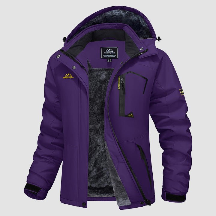 Women's - Fleece Ski Jacket – Water-Resistant, 4 Pockets – Winter Outerwear