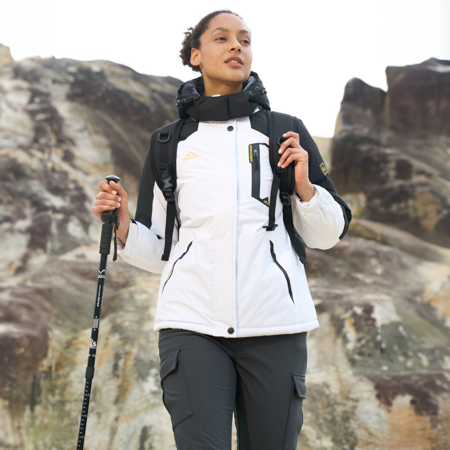 Women's - Fleece Ski Jacket – Water-Resistant, 4 Pockets – Winter Outerwear