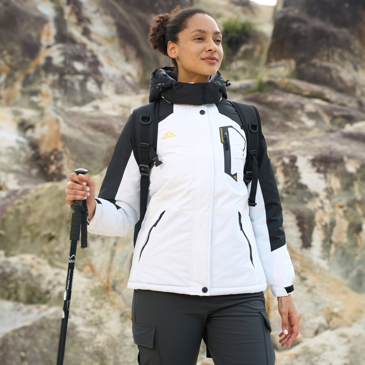 Women's - Fleece Ski Jacket – Water-Resistant, 4 Pockets – Winter Outerwear