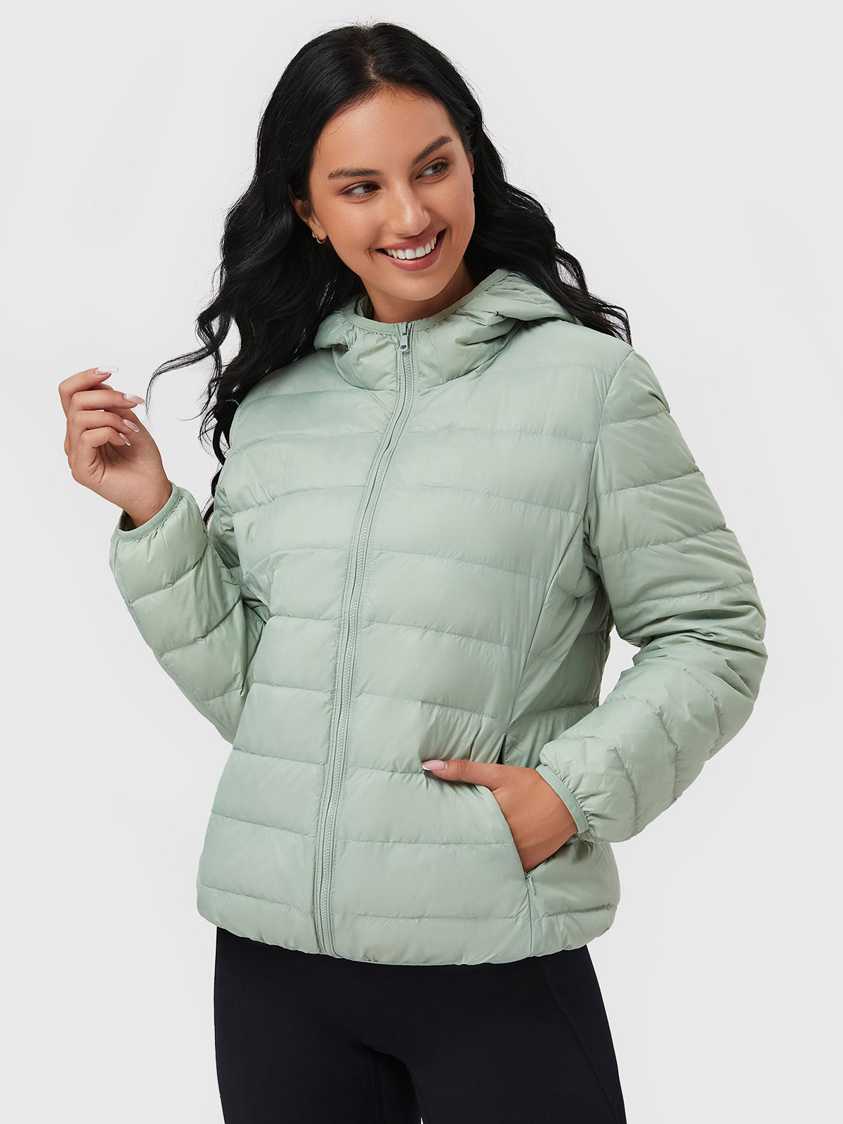 Women's - Featherweight Packable Down Jacket - Hooded Puffer for Cold Weather Travel