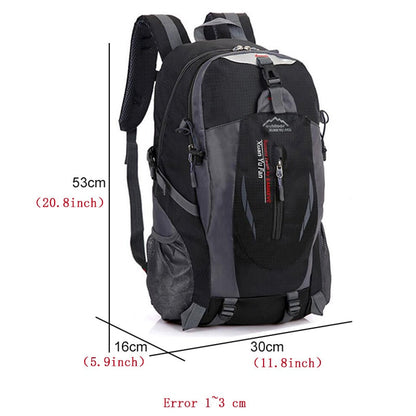 30L - Backpack - Waterproof Nylon - Casual Sport Bag for Youth, Camping, and Laptop Use