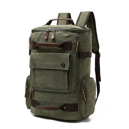 40L - Large Vintage Canvas Backpack - Durable, Stylish Design - Perfect for Travel and Outdoor Adventures