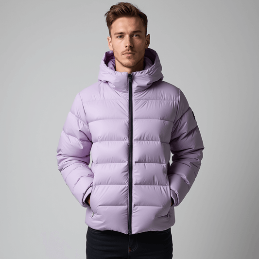 Men's - Featherweight Packable Down Jacket - Hooded Puffer for Cold Weather Travel